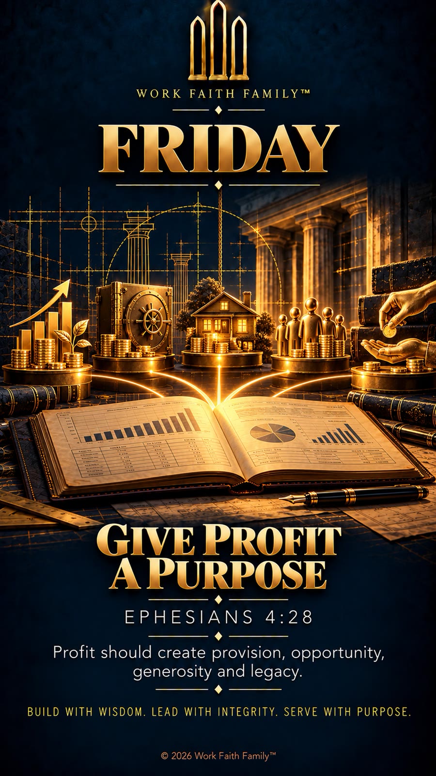Work Faith Family artwork for Give Profit a Purpose