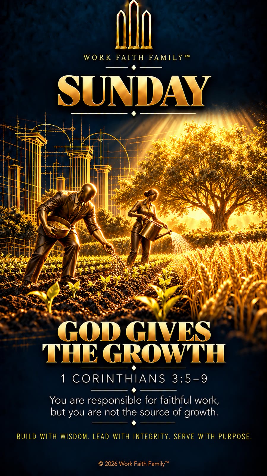 Work Faith Family artwork for God Gives the Growth